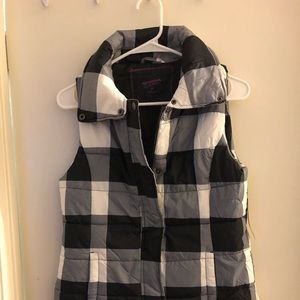 Black and White Plaid Vest